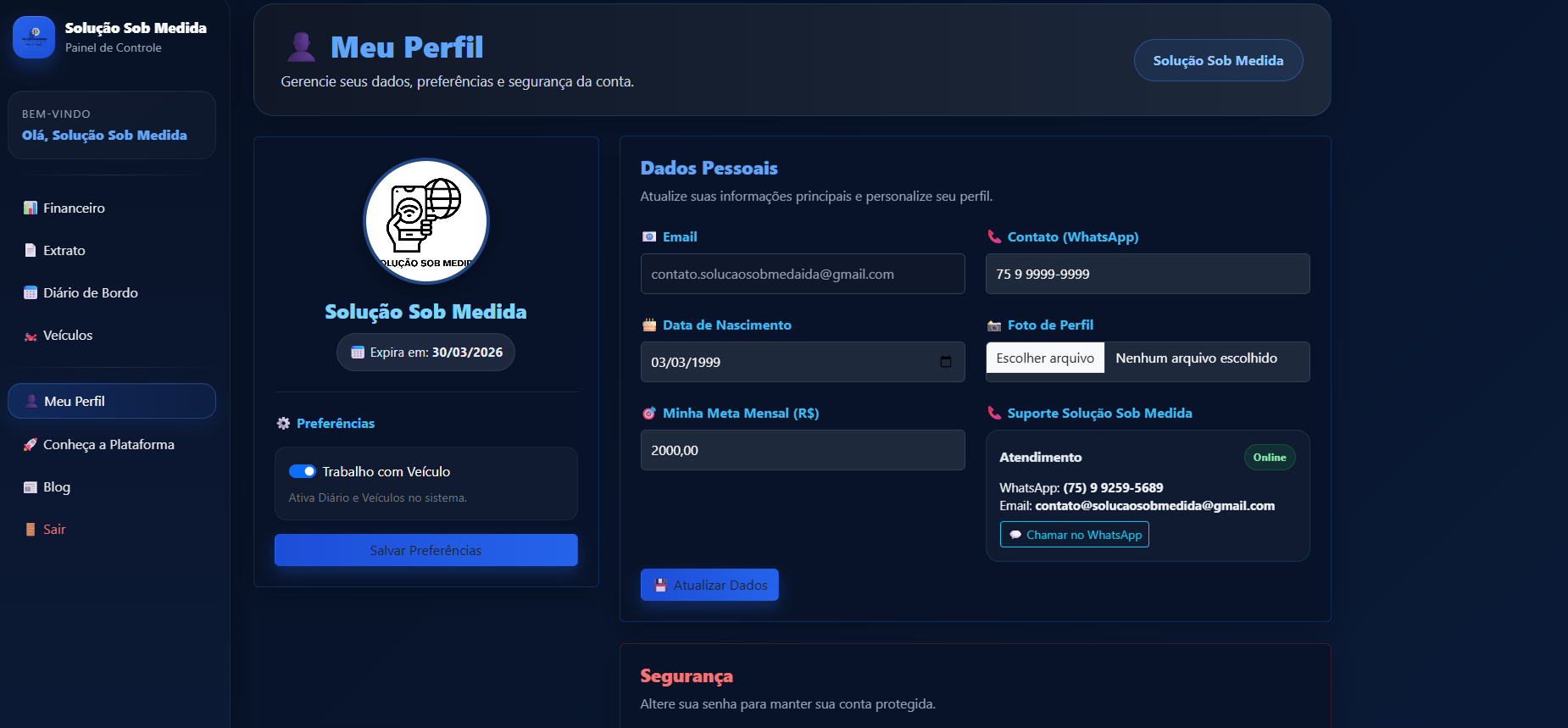 Perfil, metas e investimentos
